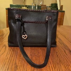 Medium size black leather Brighton handbag